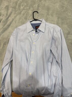Men's Light Blue Patterned Dress Shirt